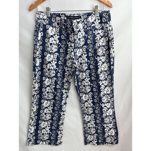 Periscope Y2K Hawaiian Tropical Capri Jeans Mid Rise Cropped Girly Funky Size 7